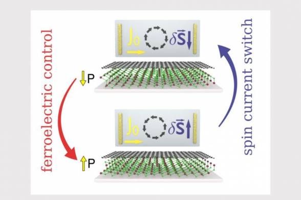 Researchers achieve electrical control of spin currents in graphene via ferroelectric switching